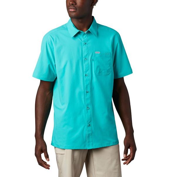 Columbia PFG Slack Tide Shirts Blue For Men's NZ56724 New Zealand